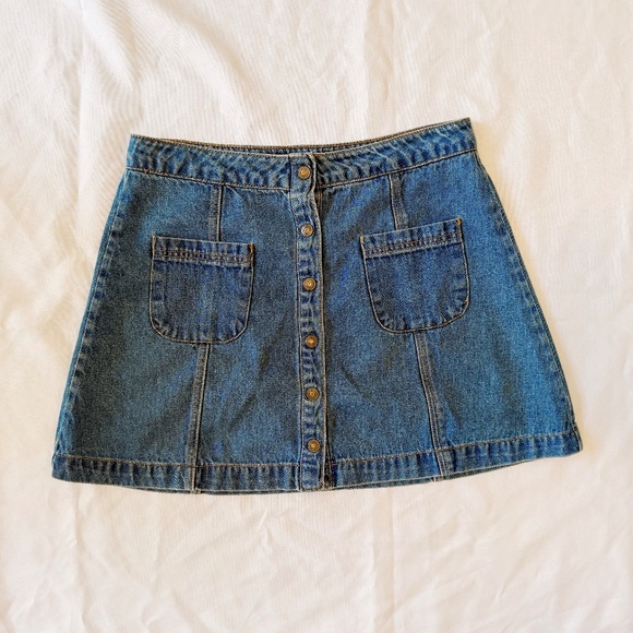button front a-line denim skirt - Picture 2 of 5